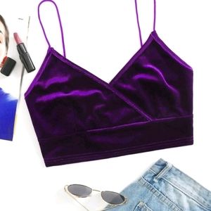 New velvet cami crop top